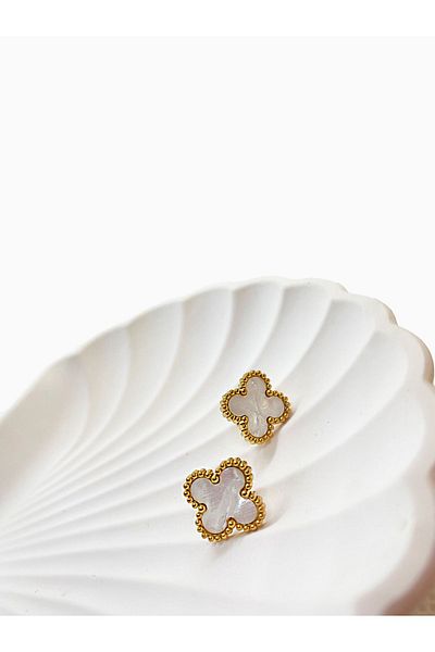 Home Model Pearlescent Steel Earrings