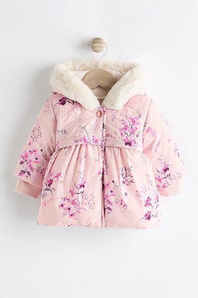 Next Baby Palton pentru copii 100% organic cu model de flori roz - ALYK91436