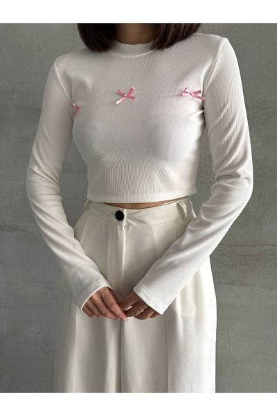 ELBEY Long Sleeve - Camisole Blouse with Front Ribbon Detail