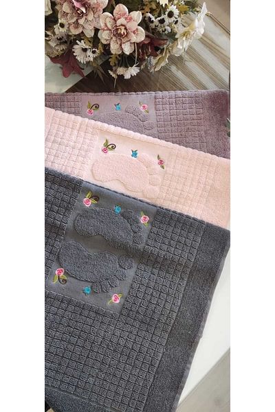 A.Z.H. New Season Mother's Dowry - 50X70 Cm, Luxury Embroidered Jacquard Foot Towel (Set of 3)