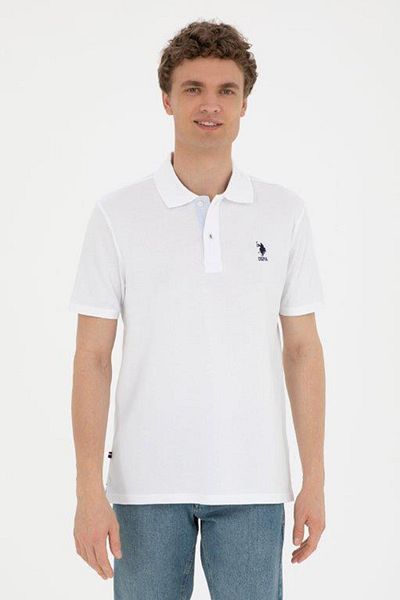 U.S. Polo Assn. ΒΑΣΗ. Ανδρικό μπλουζάκι Polo με λογότυπο Polo - 100% βαμβάκι, κανονική εφαρμογή G081SZ 0111794832