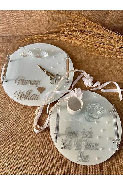 TutkuSetUp Δίσκος καφέ Groom with Pearls - Pearl Promise and Engagement Set (ΜΕ ΔΩΡΟ ΚΟΡΔΕΛΑ ΜΕ ΠΕΡΛΕ)