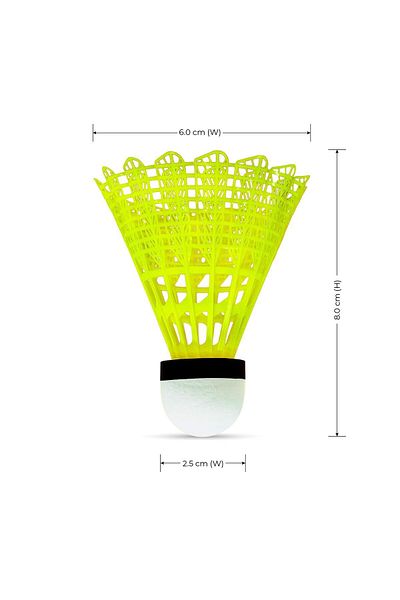 Li-Ning Bolt Neo (6 in 1) Nylon Badminton Shuttlecocks (Yellow)