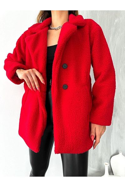 By Gecce Four Button Plush Coat