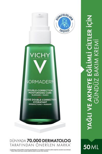 Vichy Normaderm Hypoallergenic Facial Moisturizer with Salicylic Acid for Sen...