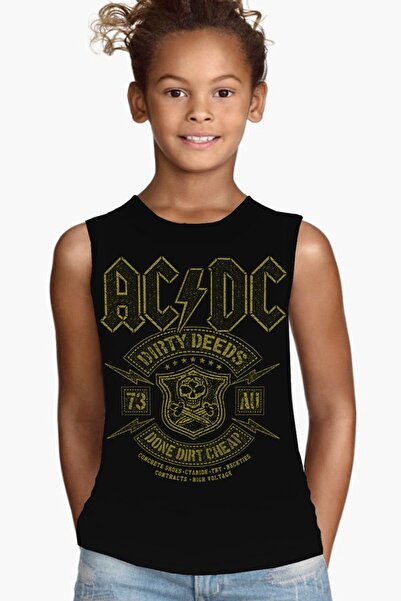 ROCKANDROLL Tricou pentru fetiță Snowy Acdc Black Cut Sleeve