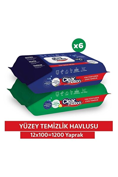 Clearmotion Clearmotion Yüzey Temizlik Havlusu (12x100) 1200 Yaprak