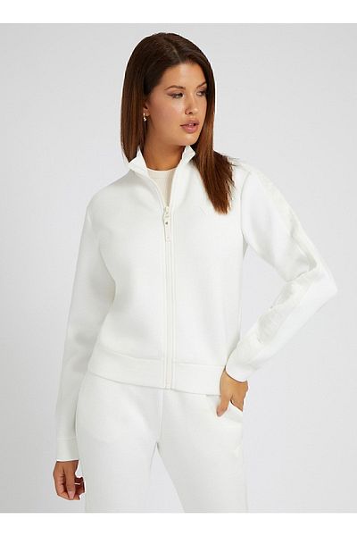 Guess Cream Women's Zip Jacket V2yq17k7uw2-new Allie Scuba Zip