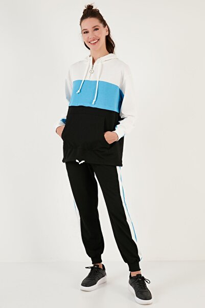 Lela Color Blocked Regular Fit Hooded Sports Set - 5863835