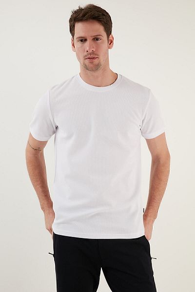Buratti Βαμβακερό Crew Neck Basic T-shirt Ανδρικό T-shirt 5902387