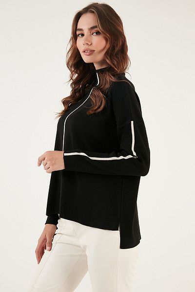 Lela Pulover din acrilic moale cu guler rotit Pulover damă 4614815