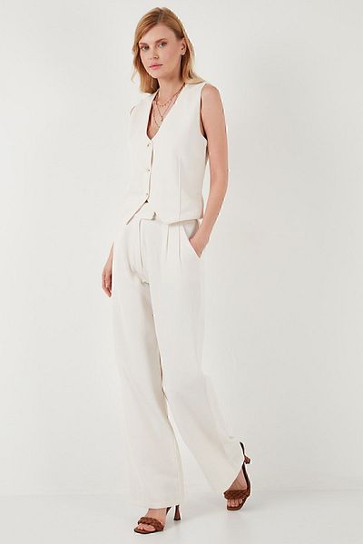 Lela Pantaloni Palazzo plisați cu talie înaltă - PANTALON 673PY2001