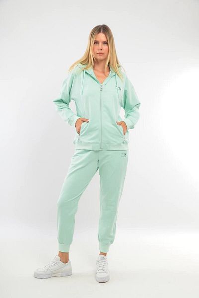 SOCCER Large Size Ribbed Hooded Women's Sweat Set - 21649
