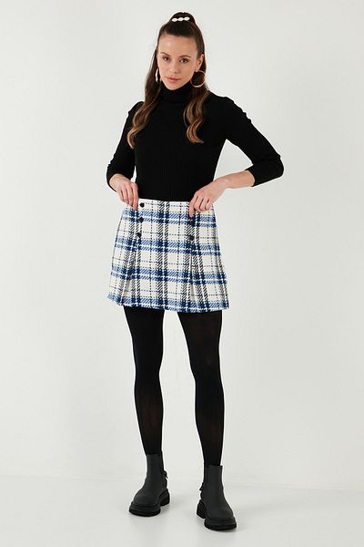 Lela Regular Fit Winter Tweed Mini Shorts Skirt Shorts Skirt 611Et0020