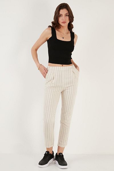 Lela Παντελόνι τσέπης λινό Look