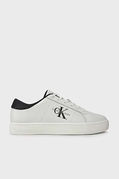 Calvin Klein Logolu Deri Sneaker Ayakkabı YM0YM0086401W Erkek AYAKKABI YM0YM00864 01W
