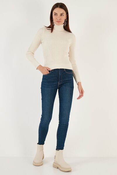 Lela Turtleneck Soft Acrylic Corded Sweater -4614102