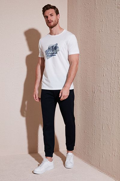 Buratti Men's Slim Fit Crew Neck Cotton T-Shirt - 646R8130