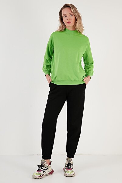 Lela Pamuklu Dik Yaka Basic Örme Sweat Sweat 5863323