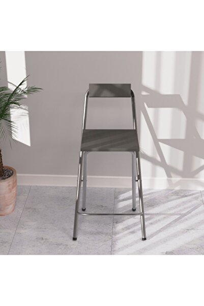 eportatif Mutfak Bar Masa Sandalye Takımı Katlanır Bar Sandalye 2 Kişilik Mutfak Masası Gri 1297