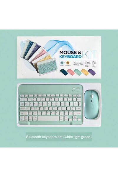 MMPSHOP Şarj Edilebilir Bluetooth 2.4G Kablosuz Klavye Mause Set Android IOS Windows Uyumlu