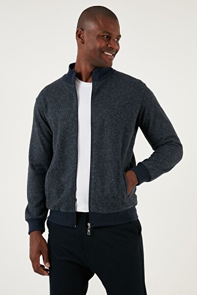 Buratti Бавовняний кардиган з кишенями на блискавці та рибальським коміром Чоловічий кардиган 456210