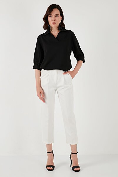 Lela Oversize Truvakar Kollu V Yaka Bluz  BLUZ 66904932S4