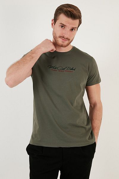 Buratti Ανδρικό μπλουζάκι μπλουζάκι με στάμπα Crew Neck 100% βαμβακερό Slim Fit T-shirt 541ENJOY