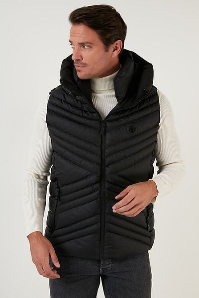 Buratti Slim Fit Hooded Stand Collar Puffed Vest Men's Vest 6274910