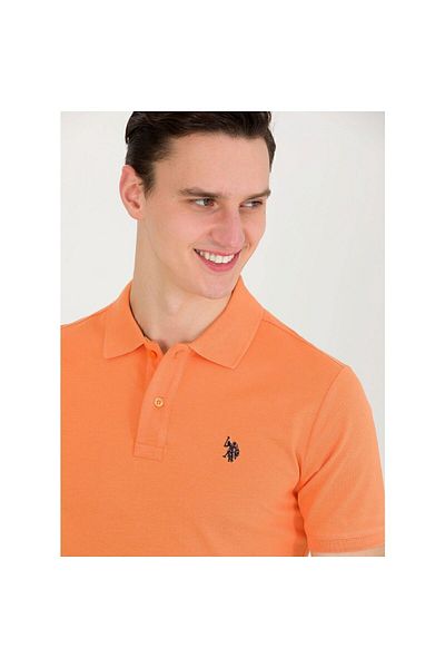 U.S. Polo Assn. ОРАНЖЕВА ТЕНИСКА US POLO ASSNMEN ИЗ ТЪКАНО ПОЛО ДЕКО