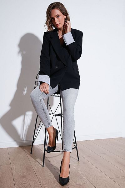 Lela Double Breasted Collar Regular Fit Blazer Jacket - Jacket 611bc00025