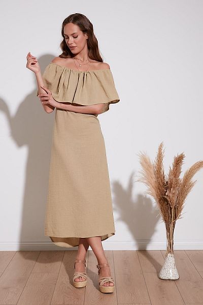 Lela Carmen Collar Flounced Long Dress Women's Dress