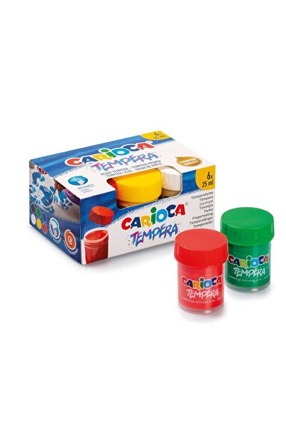 CARIOCA Tempera Parmak Suluboya Süper Yıkanabilir 6*25 ml 6 Renk Karışık