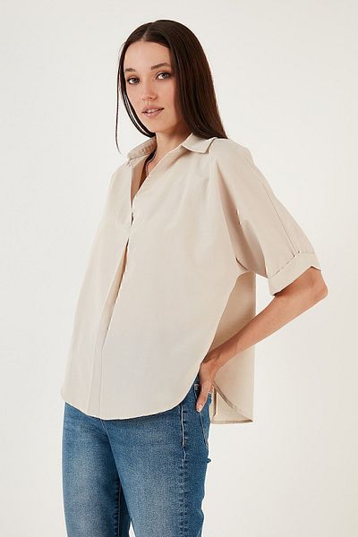 Lela Cămașă oversize din bumbac cu mânecă scurtă 6234759