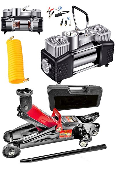 Genel Markalar 2'Lİ SET 2.5 Ton Tekerlekli Hidrolik Timsah Kriko 950P Çift Pi...