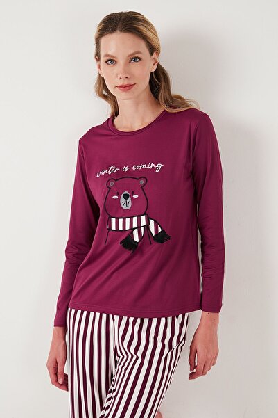 Lela Regular Fit Desenli Bisiklet Yaka Pijama Takımı  PİJAMA TAKIMI 65719102