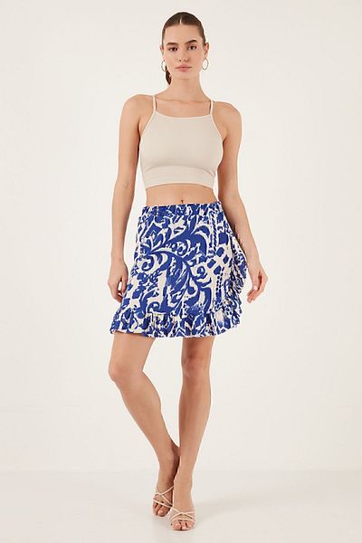 Lela Fustă mini cu volane cu model Fustă5865727