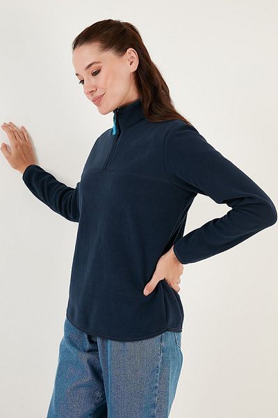 Lela Anti-pilling Slim Fit Soft Fleece - Μισό φερμουάρ που δεν κολλάει 590700