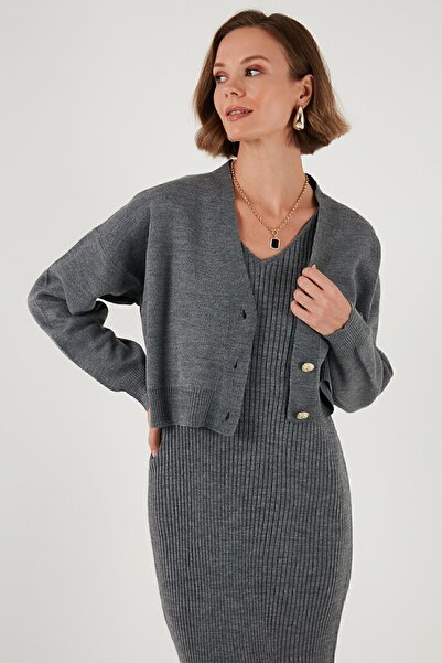 Lela Knitwear Crop CarDigan - V-neck, ButtoneD - CarDigan 4616170
