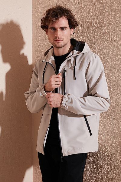 Buratti Regular Fit Zippered Hooded Coat Men's Coat 5711453