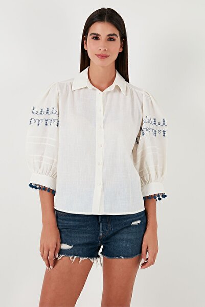 Lela Бавовняна сорочка Regular Fit з балонними рукавами СОРОЧКА 611GO0302