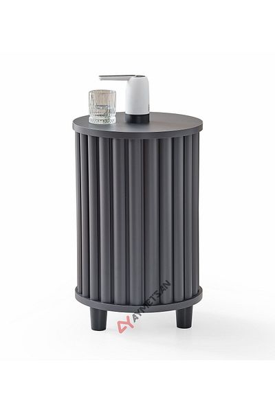 Aymetsan Metal Otomotiv Sanayi Decorative Wooden Luxury Storage Case Carboy Model Anthracite
