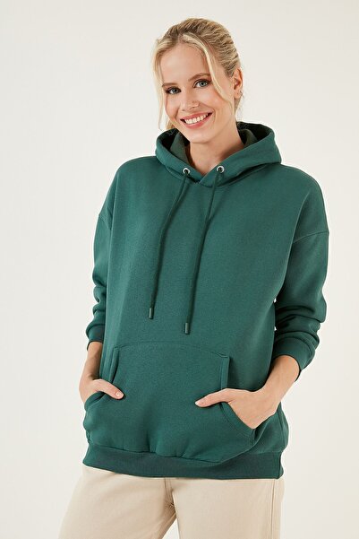 Lela Regular Fit Pamuklu Kapüşonlu Yaka Şardonlu Kışlık Sweat Sweat 5863854