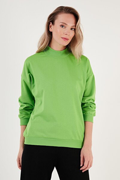 Lela Pamuklu Dik Yaka Basic Örme Sweat Sweat 5863323
