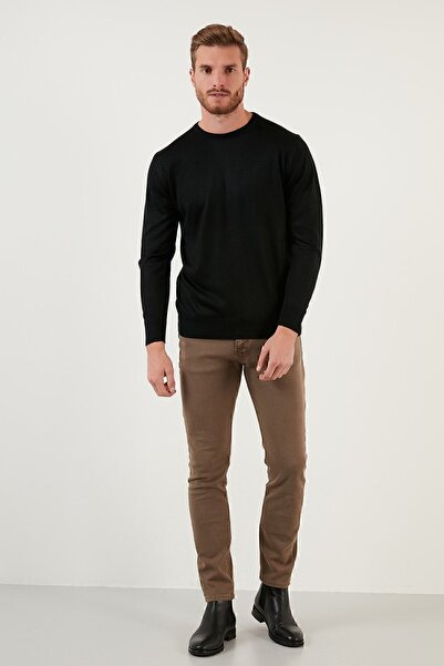 Buratti Gyapjú Slim Fit Crew Neck Kötött pulóver Férfi pulóver 518bike