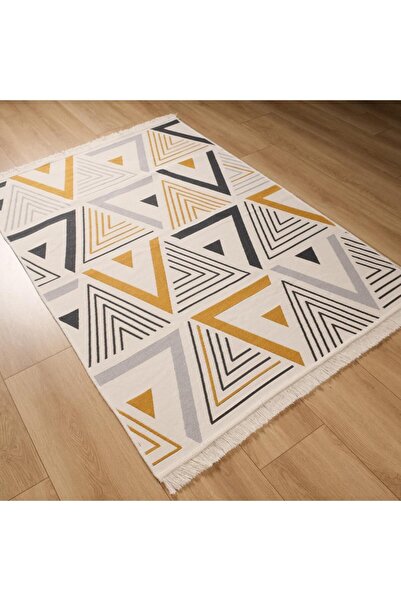 Halıcızade Kehribar Serisi Geometrik Desenli Makine Dokuma Genç Odası Kilim
