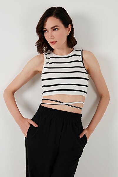 Lela Ριγέ Slim Fit Δέσιμο Λεπτομερές Crop CROP 5865715