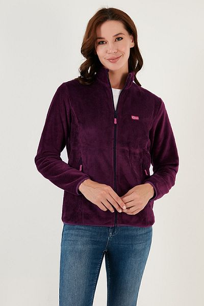 Lela Slim Fit Anti-Pilling Non-Pilling Soft Textured Zippered Fleece Cardigan CARDIGAN 590701