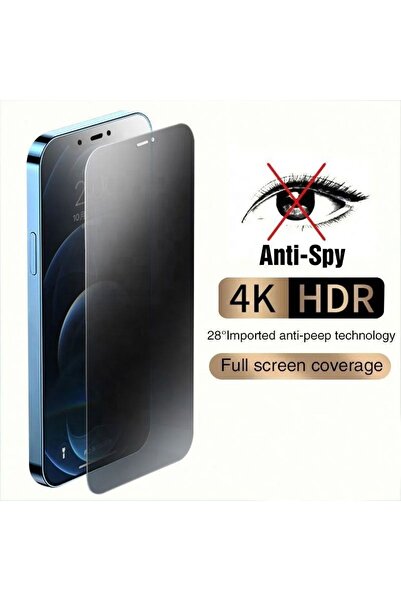 MMP SHOP Iphone 14 Pro Max Mat Hayalet Ekran Gizli Tam Kaplayan Kırılmaz Cam ...