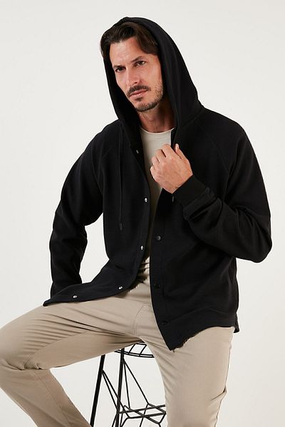 Buratti Ανδρικό πουκάμισο με βαμβακερή κουκούλα Relaxed Fit 5905468